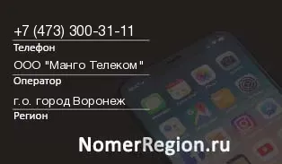 Кто звонил с 4733003111 - регион и оператор
